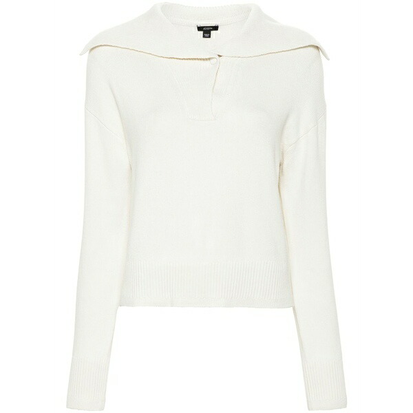 ジョセフ レディース 編み物\u0026プルオーバー アウター Knitted polo sweater White