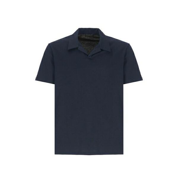 ドンダップ メンズ ティーシャツ トップス Polo-collar v-neck t-shirt Blue