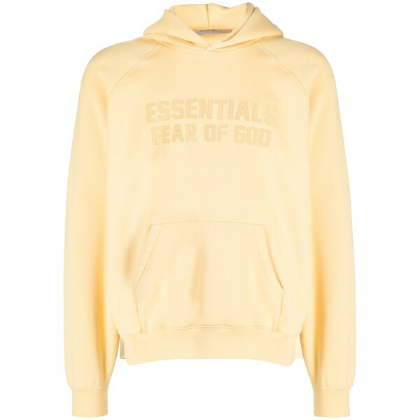 エフオージーエッセンシャルズ メンズ パーカー・スウェットシャツ アウター Essentials logo-print hoodie Yellow｜asty