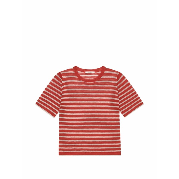 マリパルミ レディース ティーシャツ トップス Striped metallic-thread t-shirt Red