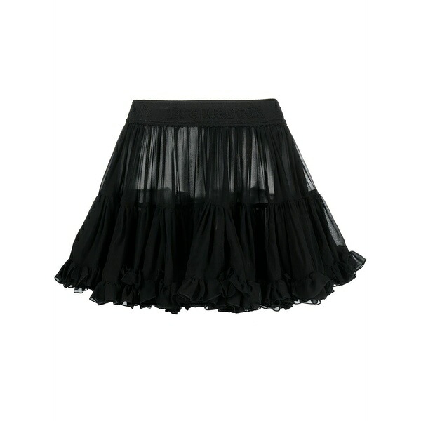 ディースクエアード レディース スコート ボトムス Ruffled a-line miniskirt Black