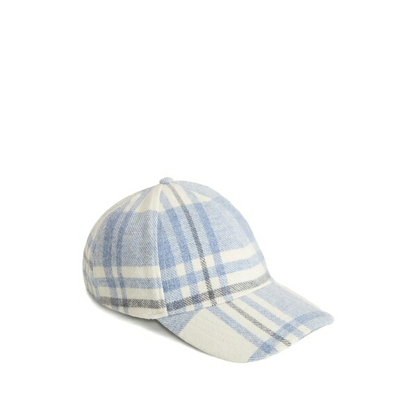 羊毛 一財産 メンズ 鳥打ち帽 付属物 Checked-pattern baseball cap White