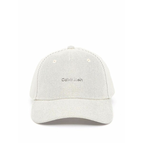カルバンクライン メンズ かぶり笠 添え物 Logo-lettering baseball cap Neutrals