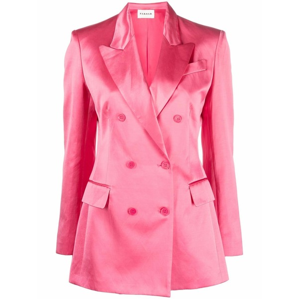 パロッシュ レディース 上衣＆上衣 アウター Satin-finish double-breasted blazer Pink