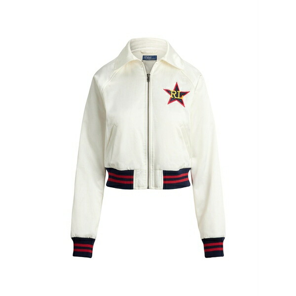 ラルフローレン レディース 上衣＆上衣 アウター Star-embroidered bomber jacket White