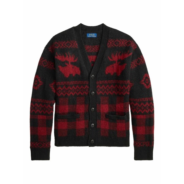 ラルフローレン メンズ カーディガン アウター Moose check cardigan Red|asty
