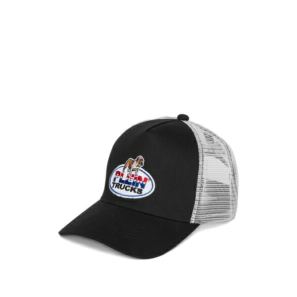 フィリップ飾り気のない メンズ 鳥打ち帽 付属物 Bulldog-emblem mesh cap Black