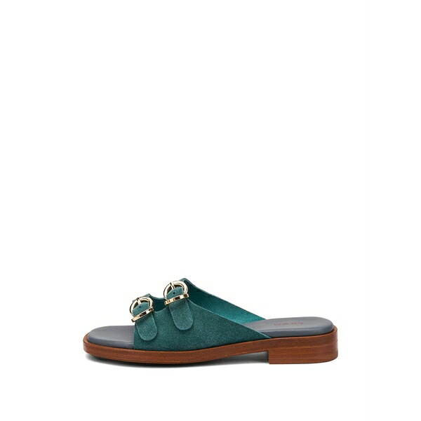 フラウ レディース サンダル シューズ Double-buckle suede sandals Green｜asty