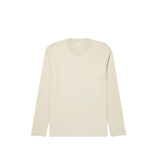 サンスペル メンズ Tシャツ トップス Riviera long-sleeve cotton t-shirt Neutrals｜asty