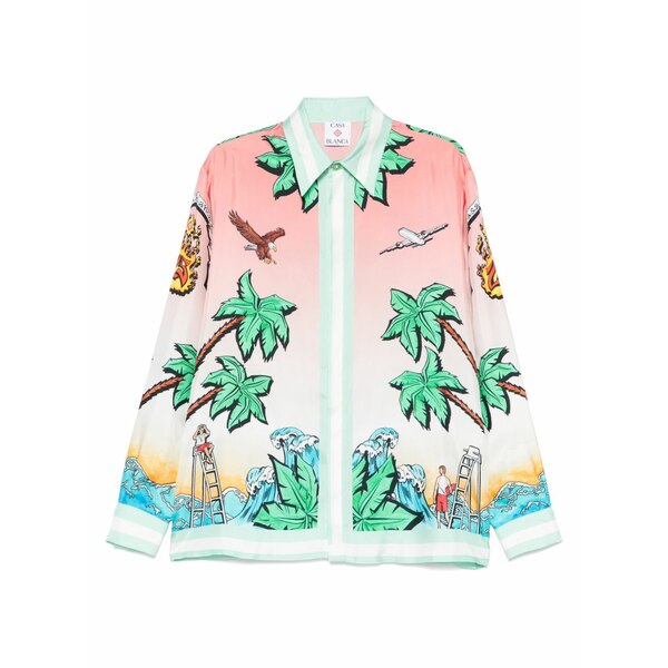カサブランカ メンズ ティーシャツ トップス Tennis club shirt Pink