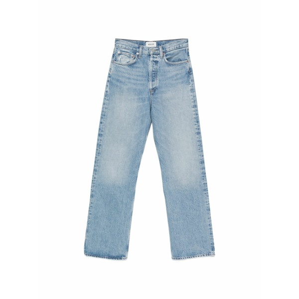 アゴルド レディース デニムパンツ ボトムス Faded wide-leg jeans Blue|asty