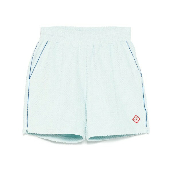 カサブランカ メンズ 心地好いズボン下 ボトムス Logo patched short Blue