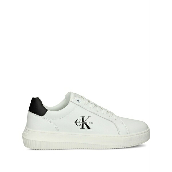 カルバンクライン メンズ スニーカー シューズ Logo-detail leather sneakers White