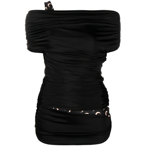 米国海兵隊員 独居室 レディース ティーシャツ トップス Body shelter off-the-shoulder top Black