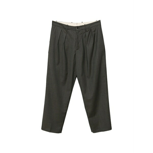 野球クラブ はたご屋 ザ 昼まえ メンズ 心地好いズボン下 ボトムス Kai pleated trousers Brown