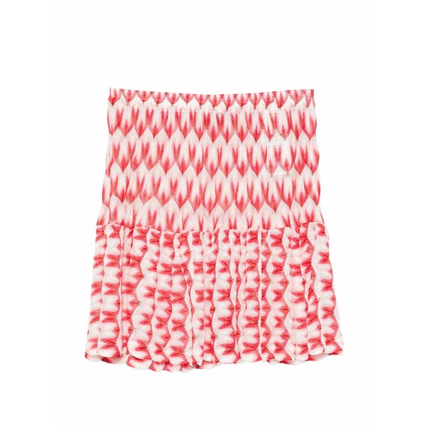 ミッソーニ レディース スコート ボトムス Zigzag-knit ruffled mini skirt Red