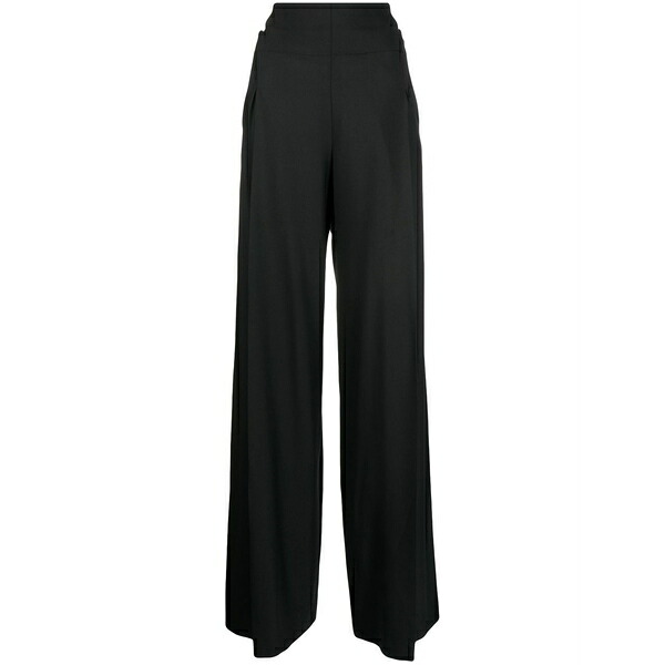 象牙色 レディース 心地よいズボン下 ボトムス High waisted trousers Black