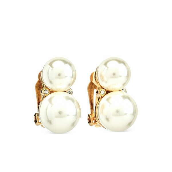 ケネスジェイレーン レディース ピアス&イヤリング アクセサリー Double cultura pearl clip-on earrings Gold|asty