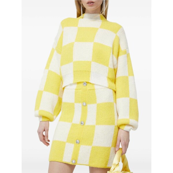 スティーヌ・ゴヤ レディース スコート ボトムス Checkerboard button mini skirt Yellow