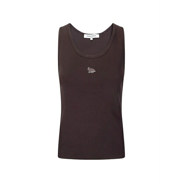 住み家 稲荷 レディース カットソー トップス Ribbed fox tank top Brown