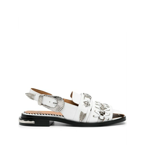 トゥーガ ピューラ レディース サンダル シューズ Embellished slingback sandals White