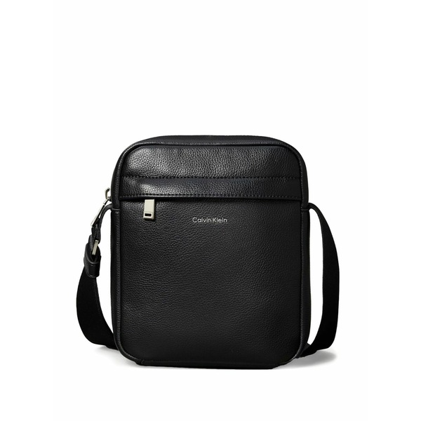 カルバンクライン メンズ ショルダーバッグ バッグ Micro pebble logo-print shoulder bag Black｜asty