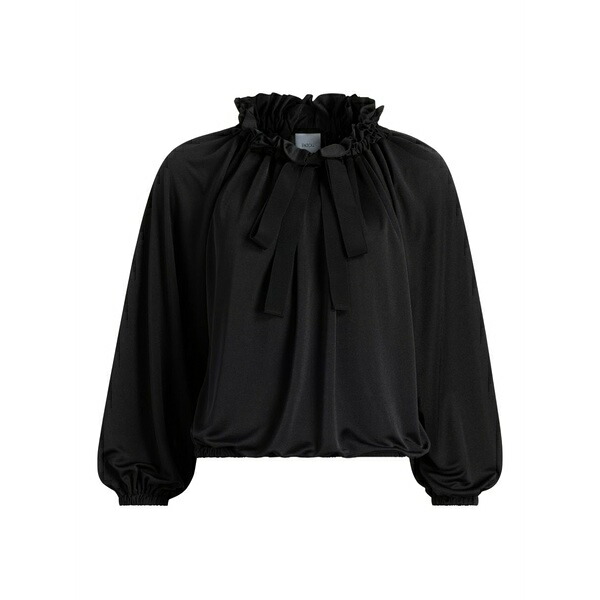 ジャンパトゥ レディース プルオーバー トップス Ruffled drawstring top Black