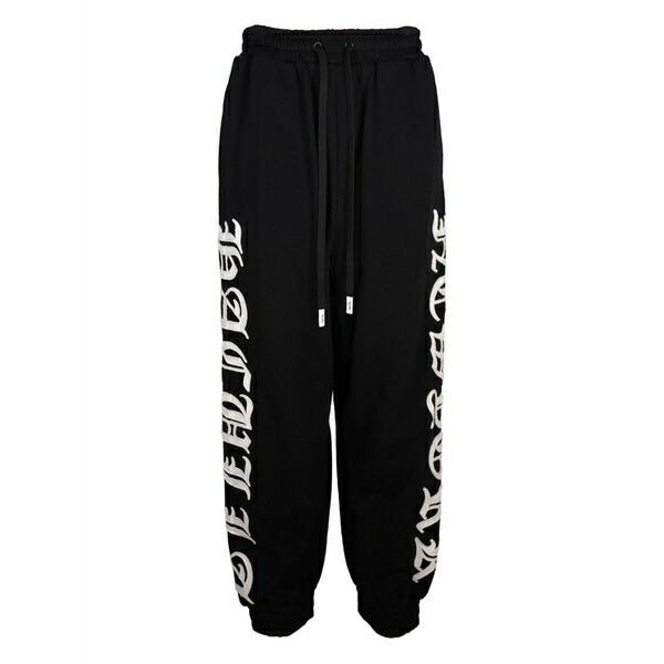 ハクーラ メンズ 心地好いズボン下 ボトムス Nyc side-panel embroidered track pants Black