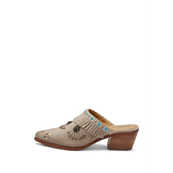 御上さん レディース サンダル シューズ Fringed stud-embellished mules Neutrals