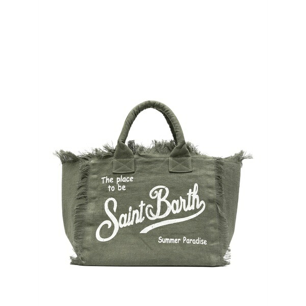 エムシーツーセイントバース メンズ トートバッグ 御徒面子 Vanity fringed tote bag Green
