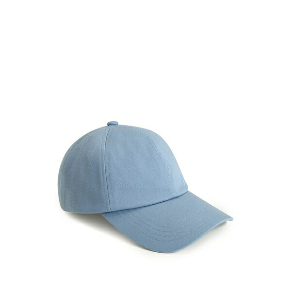 羊毛 一財産 メンズ 鳥打ち帽 付属物 Logo-embroidered baseball cap Blue