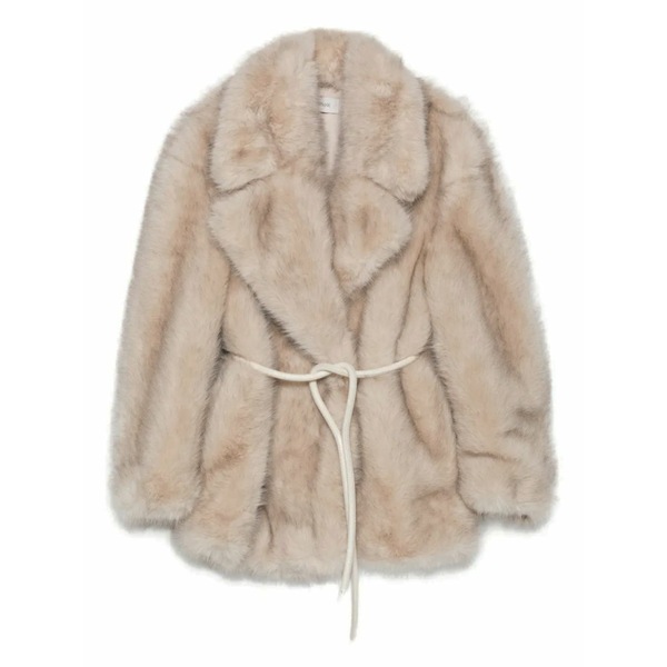 運動競技マックス レディース 厚地の外套 アウター Rosaria faux-fur coat Neutrals