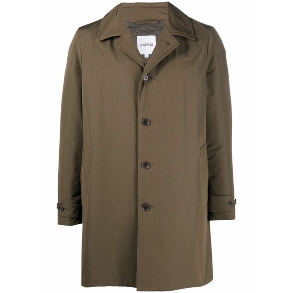アスペジ メンズ コート アウター Single-breasted tailored coat Green|asty