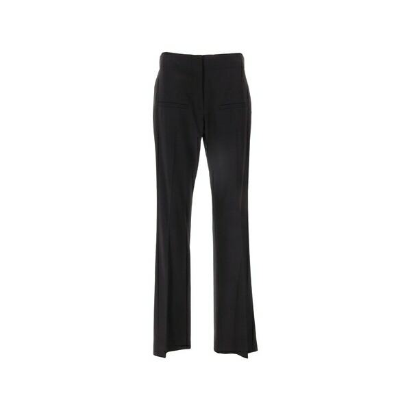 J.W.アンダーソン レディース カジュアルパンツ ボトムス Front-slit straight-leg trousers Black|asty