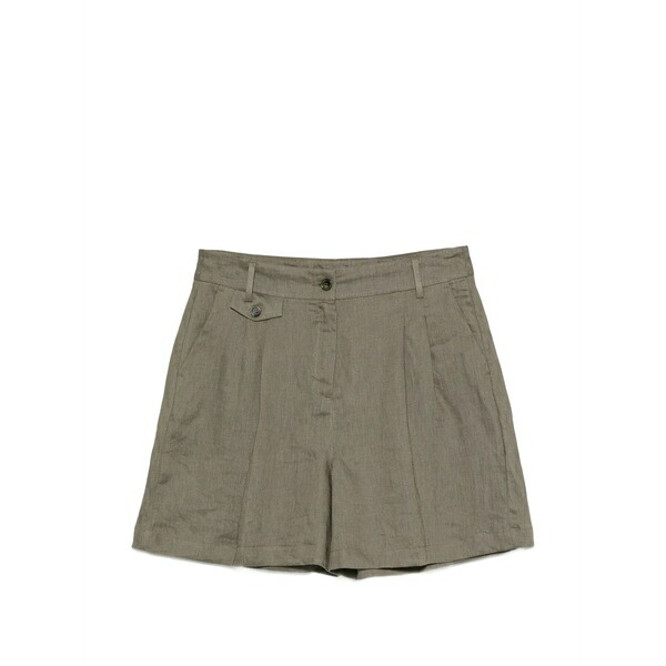 ペニー黒いこと レディース 心地よいズボン下 ボトムス Pbbaddobbo pleated shorts Green