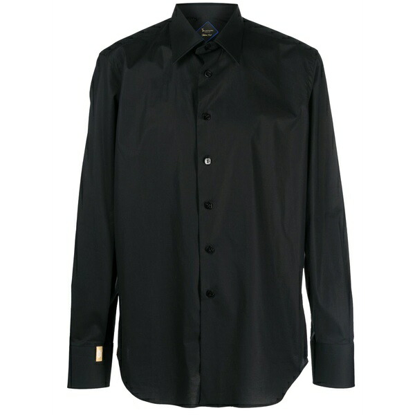 ビリオネア メンズ ティーシャツ トップス Logo-embroidered cotton shirt Black