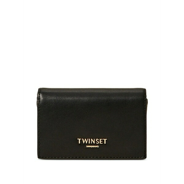ツイン仕かける レディース 紙入れ 付属品 Logo-appliqu￡ wallet Black