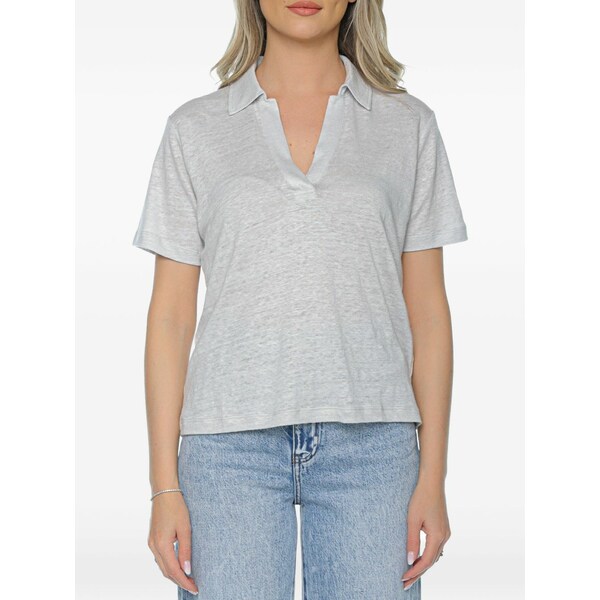 エコアルフ レディース ティーシャツ トップス Troms linen t-shirt Grey