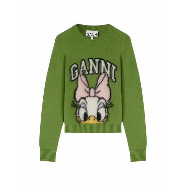 ガニー レディース 編み物\u0026プルオーバー アウター X disney daisy duck crew-neck sweater Green