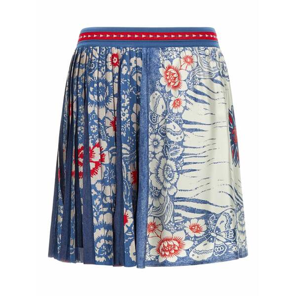 ロベルトカヴァリ レディース スコート ボトムス Banda-print mini skirt Blue