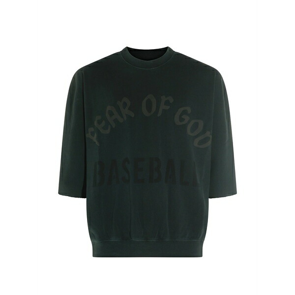 フィアオブゴッド メンズ 編み物\u0026スウェーター アウター Baseball cut-sleeves sweatshirt  Black