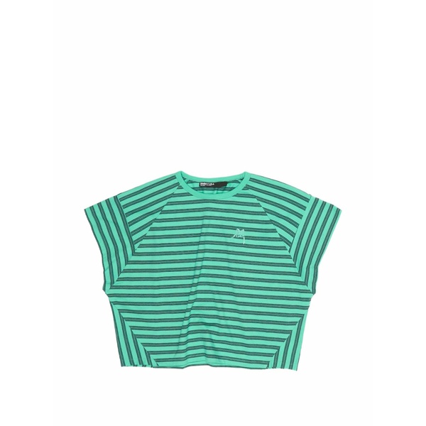 ビンバ イ ローラ レディース Tシャツ トップス Striped embroidered t-shirt Green|asty