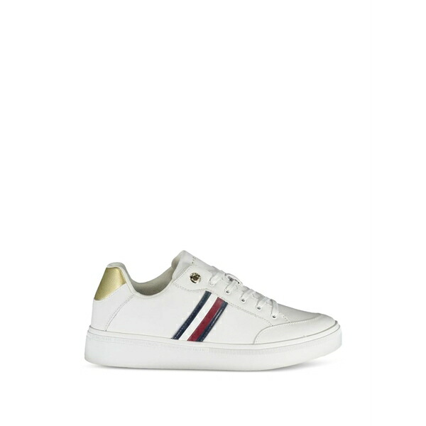 トミー ヒルフィガー レディース スニーカー シューズ Tricolour-stripe sneakers White