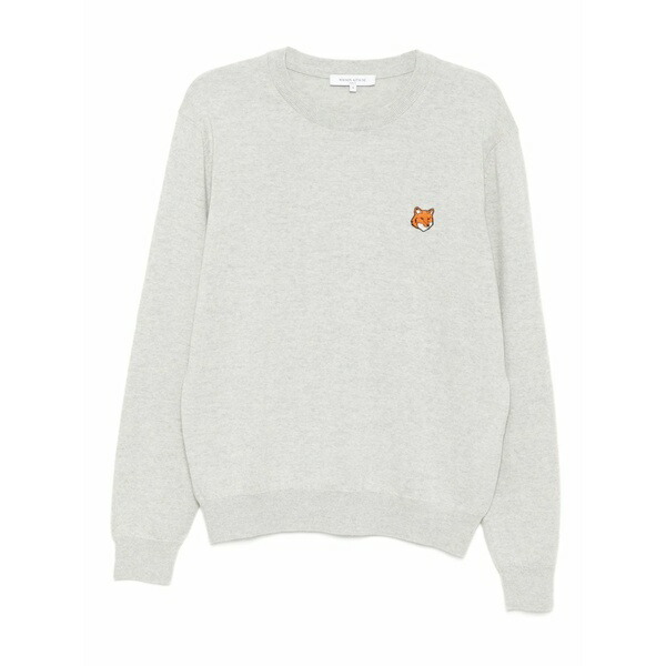 住み家 稲荷 メンズ 編み物\u0026プルオーバー アウター Fox head patch sweatshirt Grey