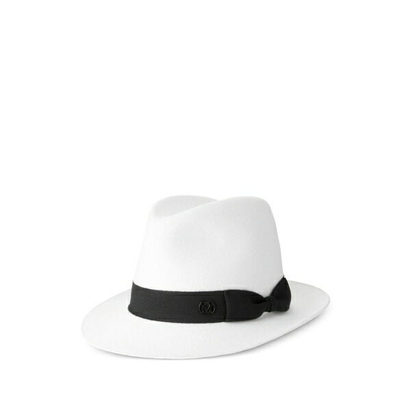 メゾンミッシェル  レディース 鳥打ち帽 付属物 Logo-plaque hat White