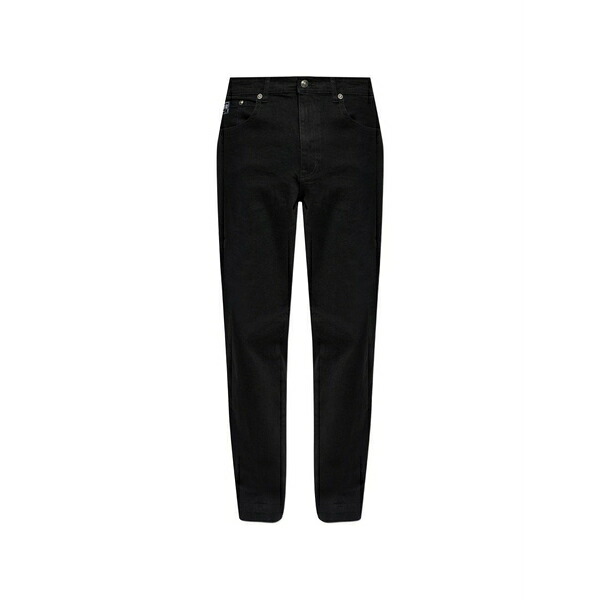 呼びりん探し回る メンズ ジーンズズボン下 ボトムス Logo patch denim jeans Black
