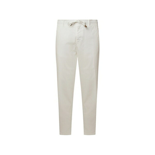 カナーリ メンズ 心地好いズボン下 ボトムス Drawstring-fastening belt-loops trousers White