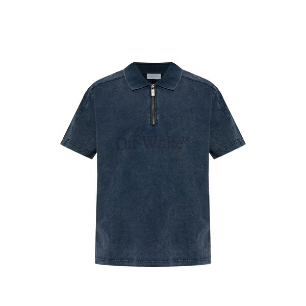 象牙色 メンズ スポーツシャツ トップス Half-zip polo shirt Blue