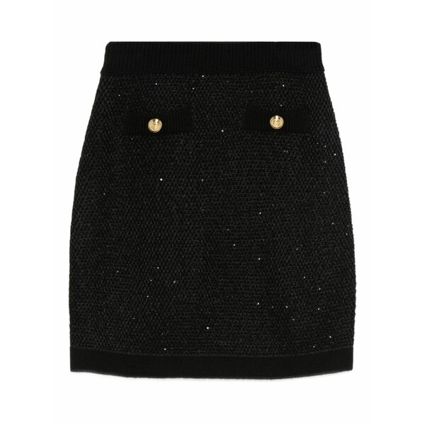 エリザベスフランキ レディース スコート ボトムス Button-embellishment skirt Black