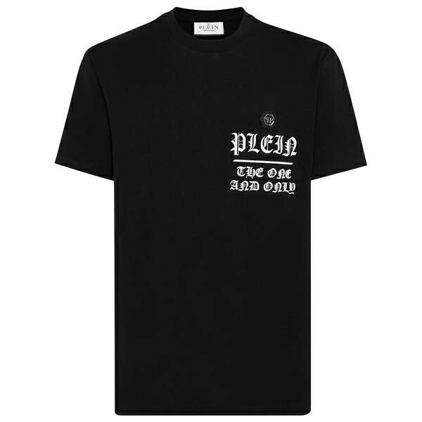 フィリッププレイン メンズ Tシャツ トップス Graphic-print cotton t-shirt Black｜asty
